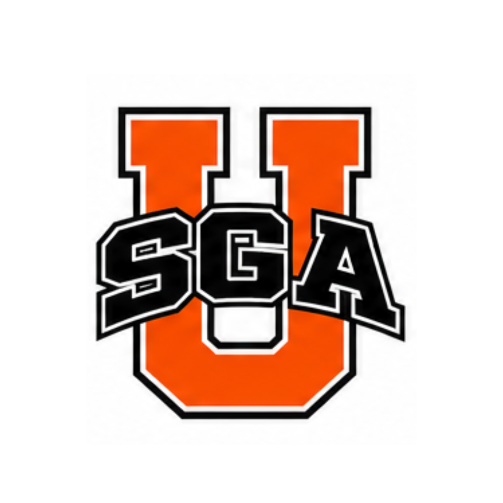 The SGA logo features the letters "SGA" in orange, black, and white on a white background.