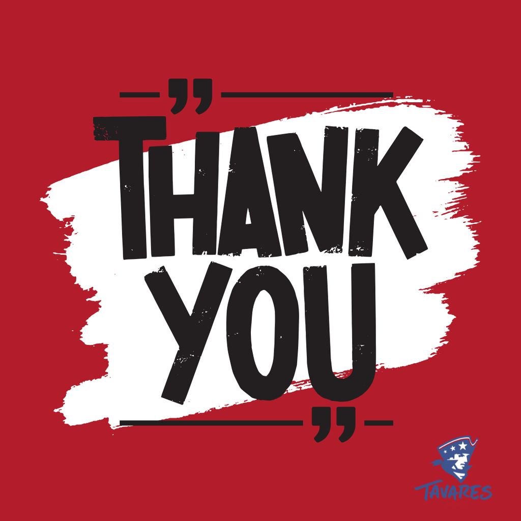 A message saying "Thank You" on a red background with a white paint effect and a logo.