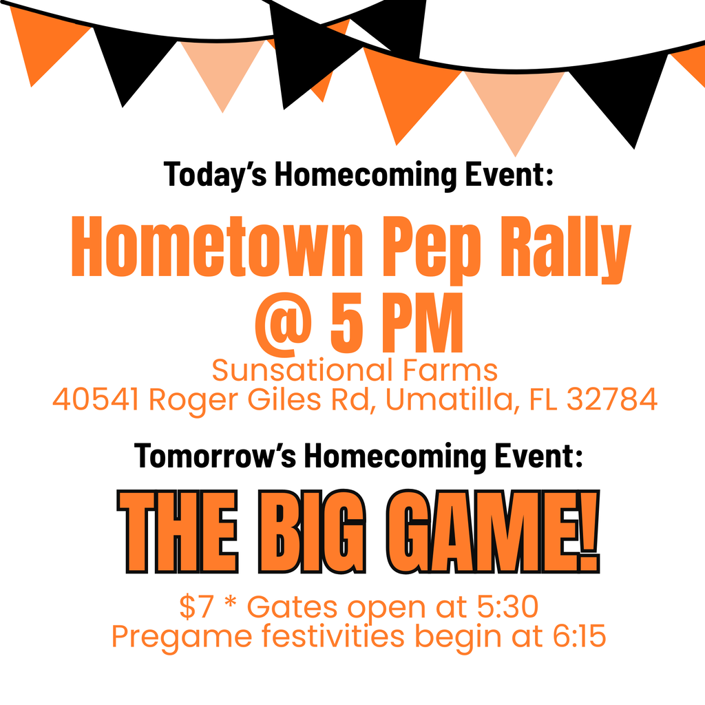 An event flyer for the Hometown Pep Rally at 5 PM, and The Big Game with ticket price $7.