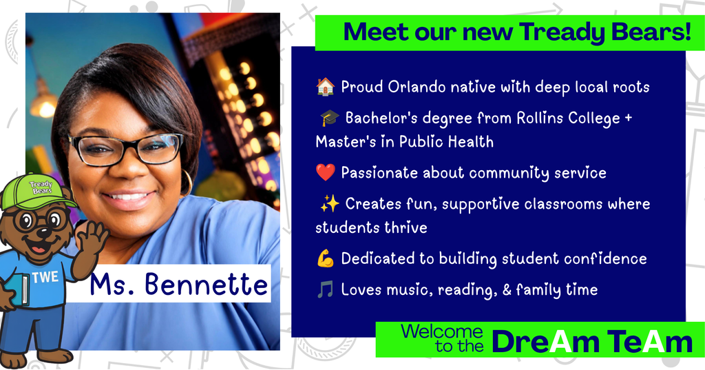 A photo of Ms. Bennette introducing and welcoming her to Treadway Elementary