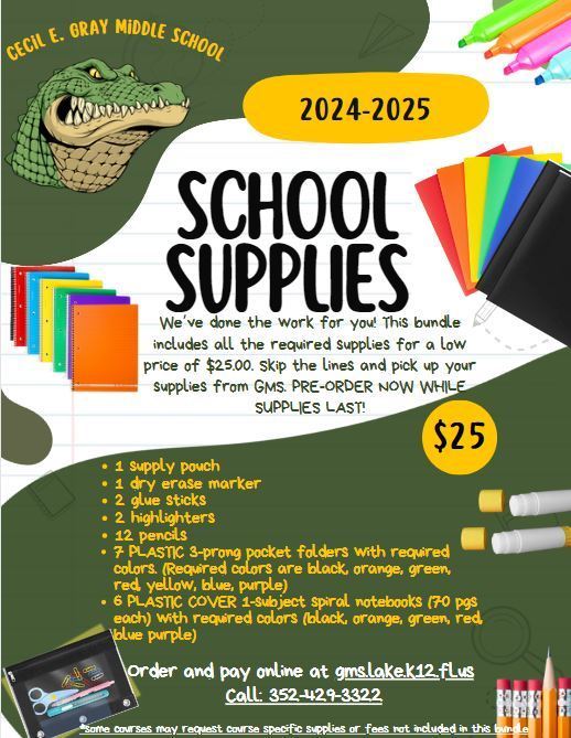 Supply list as of 7/2/24