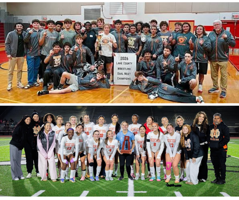 Photos of the MDHS wrestling team and girls soccer team