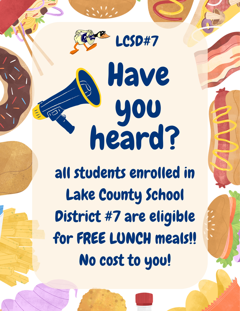 LCSD#7 Free Lunches!