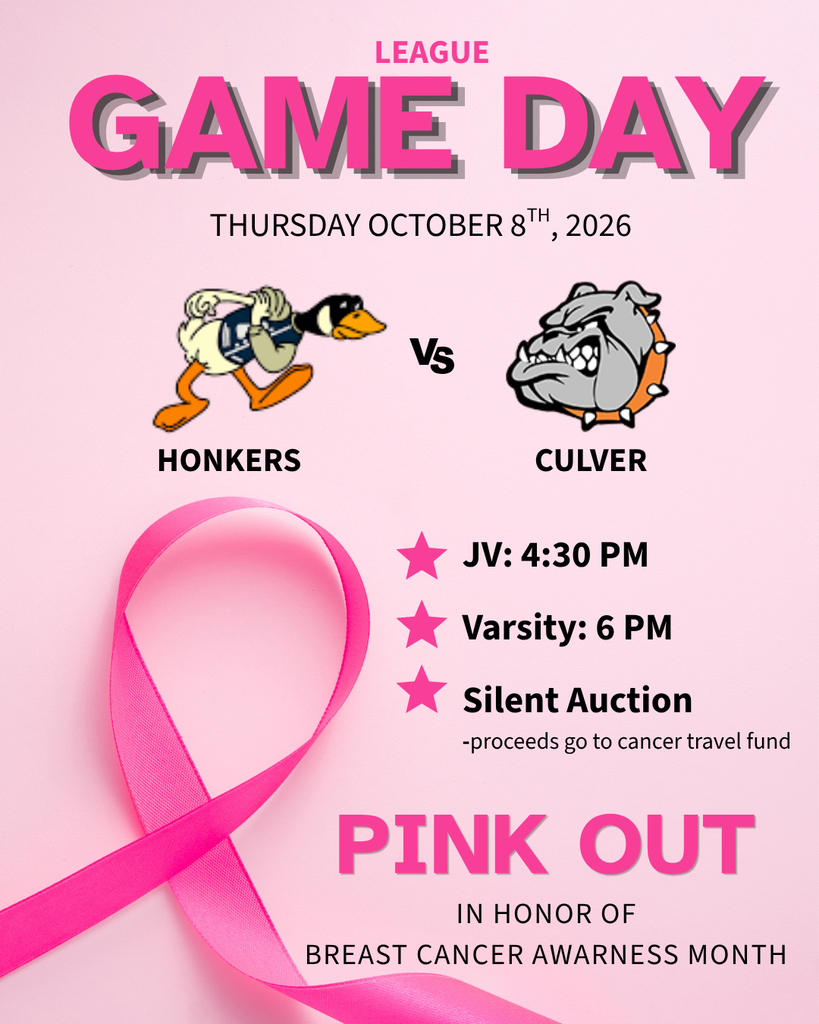 Pink out in honor of breast cancer awareness month at the volleyball tonight. JV starts at 4:30 pm and varsity starts at 6 pm. 