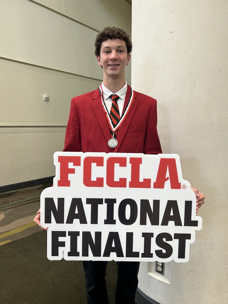 The 2025 FCCLA National Conference was held in Orlando, Florida from July 5-9. Over 8,000 students from 45 states, the District of Columbia, and Puerto Rico competed in events, attended seminars, and networked. Aidan Moeller earned a Silver Medal.