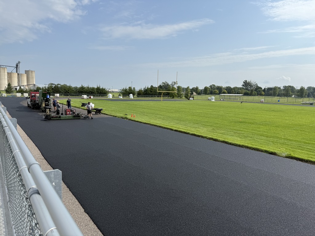 track and football field progress.