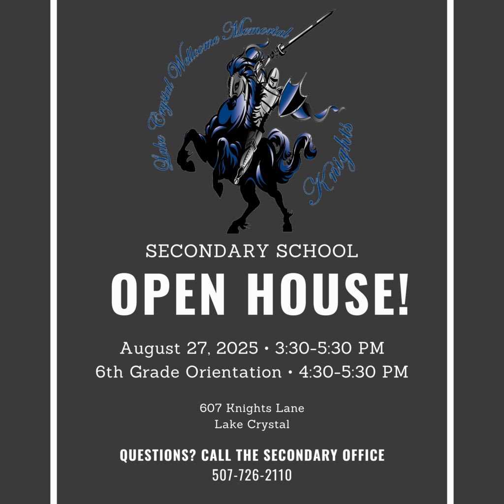 The annual secondary open house will be Wednesday, August 27 from 3:30-5:30 pm. We invite all parents and families to our High School Open House before the school year begins! This is a great opportunity to meet your child's teachers, find their lockers, bring in any supplies if needed, and get familiar with the software programs we use in class. You’ll also have a chance to explore the building and ask any questions you may have to ensure a smooth start to the year.