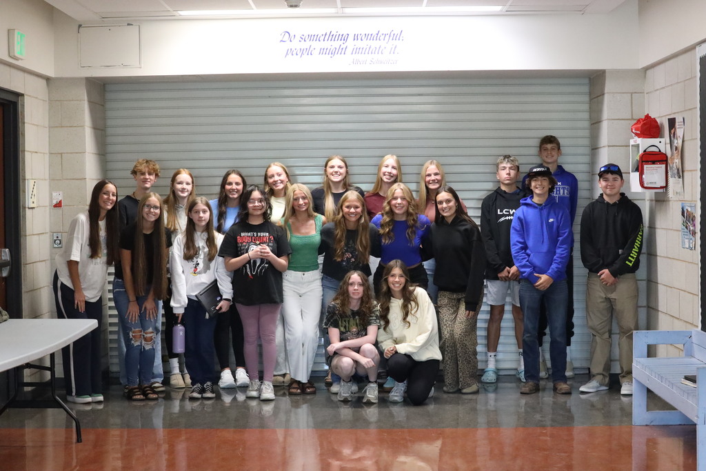 Student Council members with some of our new students before the new student luncheon.  