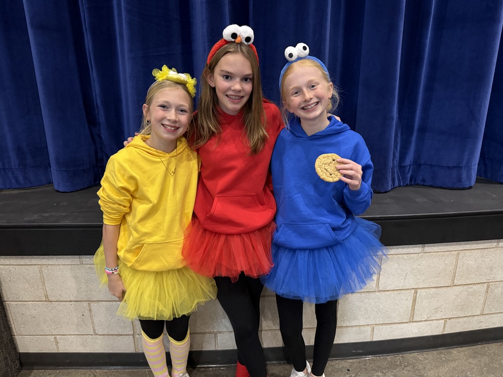 Students dressed as Sesame Street.