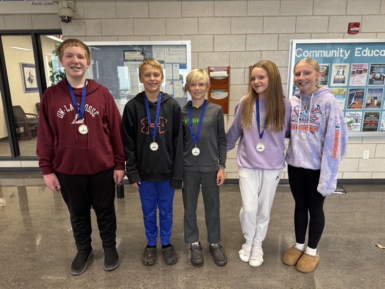 students who earned 1st place at knowledge bowl today