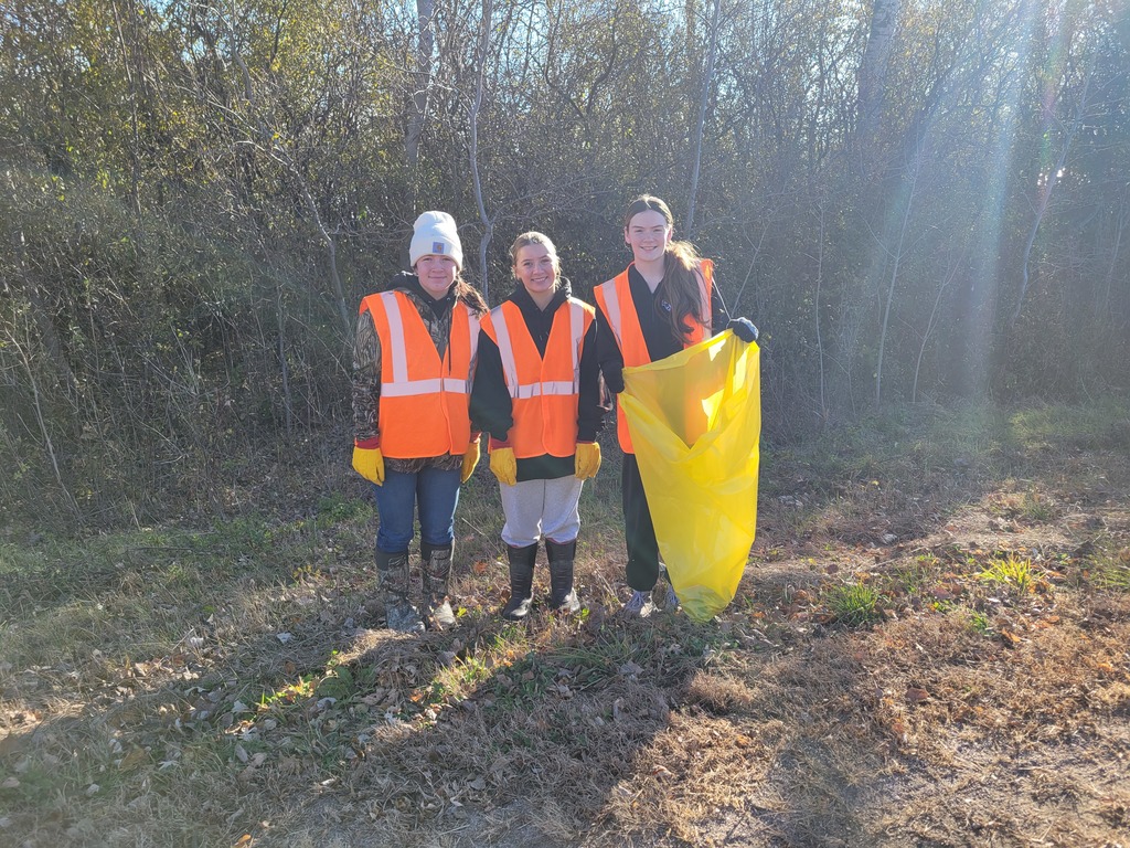 Students cleaning up ditches.