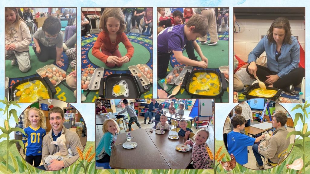LCWM Elementary Kindergarten classes enjoyed learning about all of the foods that come fresh from a farm. One of the Kindergarten families brought in a lamb for students to pet.