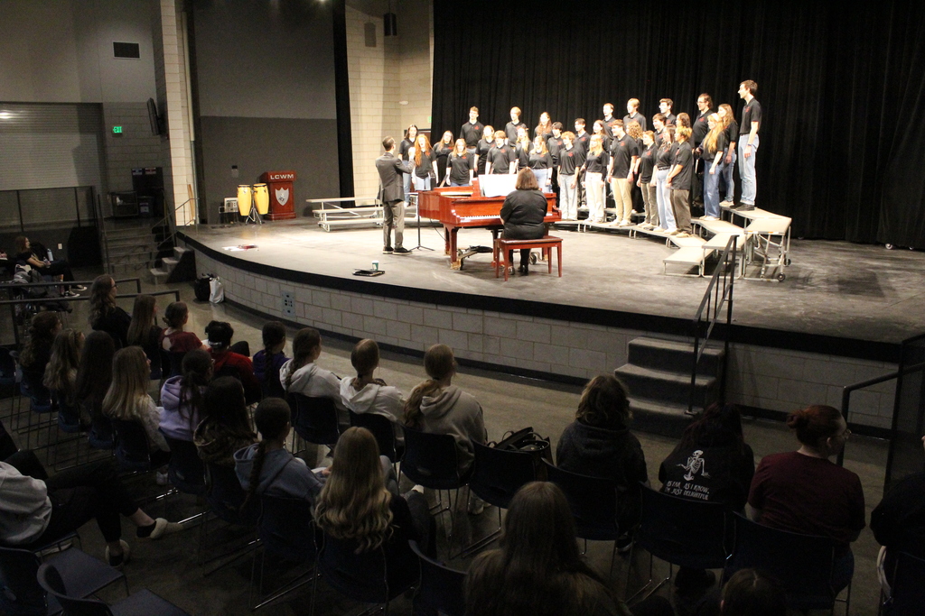 Choir students from Viterbo University performing for our students during the "performance exchange". 
