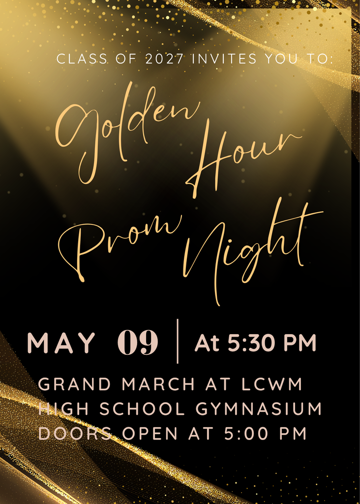 Prom grand march invitation. May 9, 5:30 pm