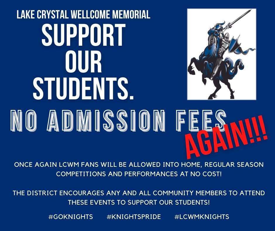 No Admission fees for fans for home, regular season competitions and performances at no cost.  