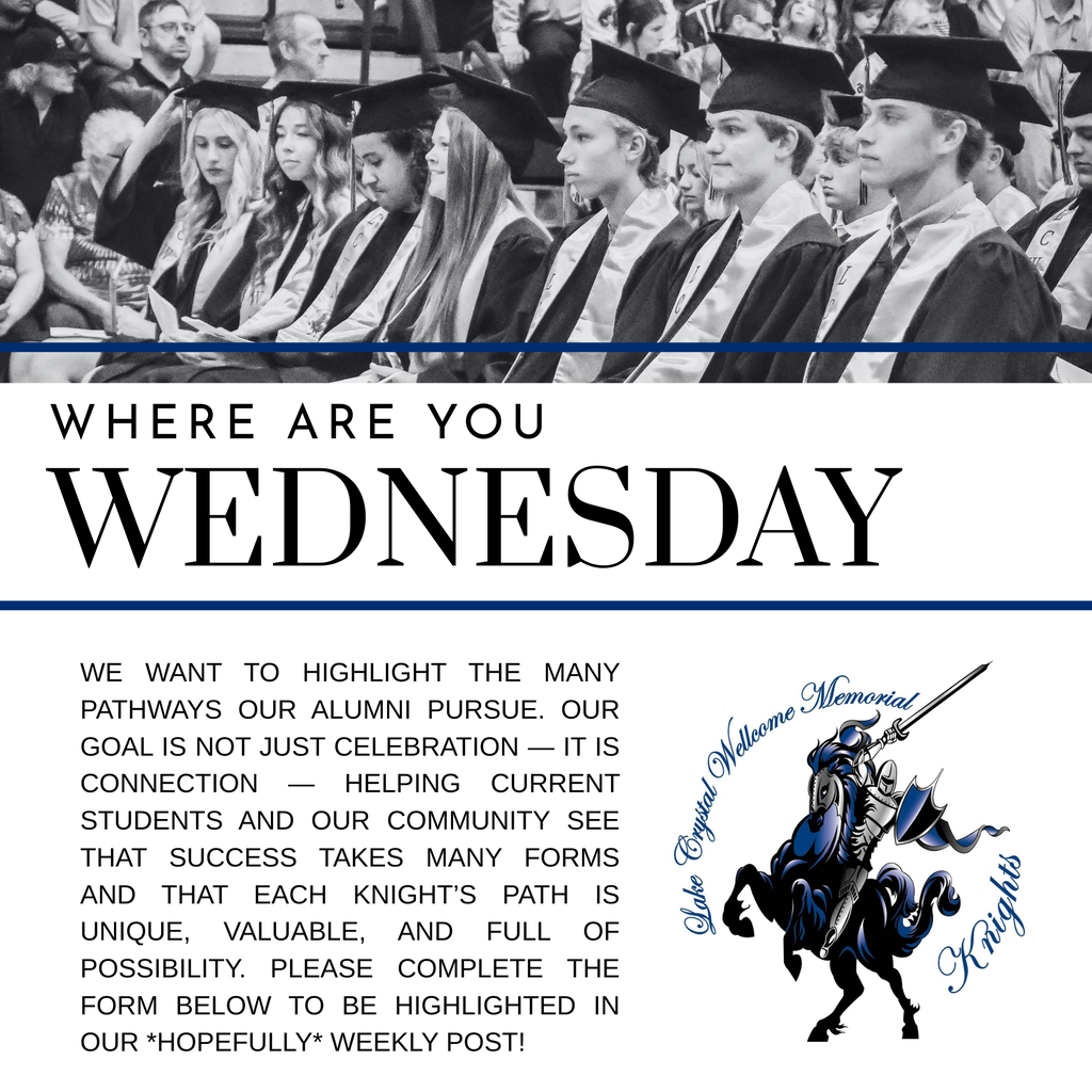 We want to highlight the many pathways our alumni pursue. Our goal is not just celebration — it is connection — helping current students and our community see that success takes many forms and that each Knight’s path is unique, valuable, and full of possibility. Please complete the form below to be highlighted in our *hopefully* weekly post!