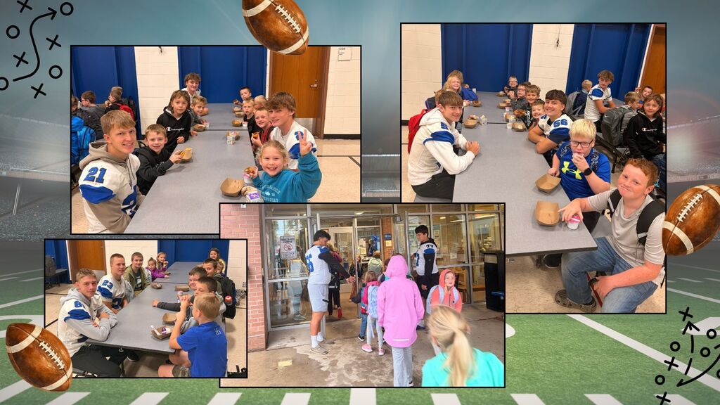 Football Friday! Good luck to our Knights! The students enjoy breakfast with these amazing football players