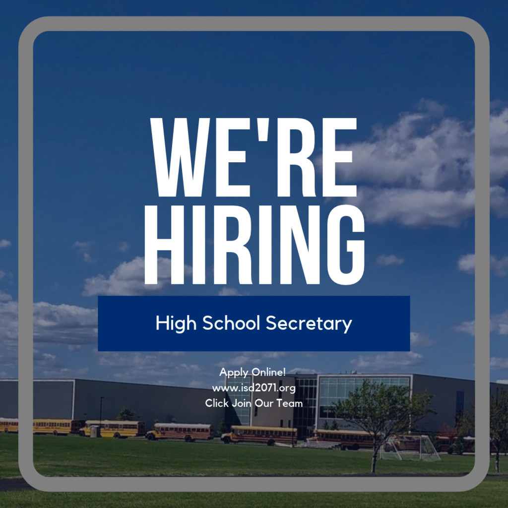 We're hiring! High School Secretary. Apply online: https://www.applitrack.com/mved/onlineapp/default.aspx?choosedistrict=true&applitrackclient=37236&all=1#