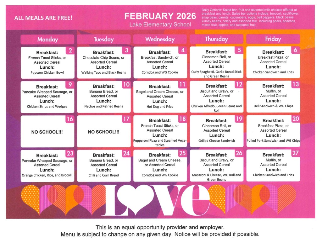 February Menu