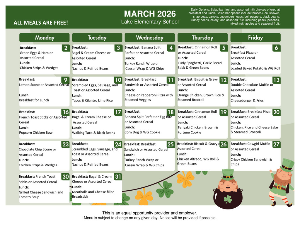 March Menu