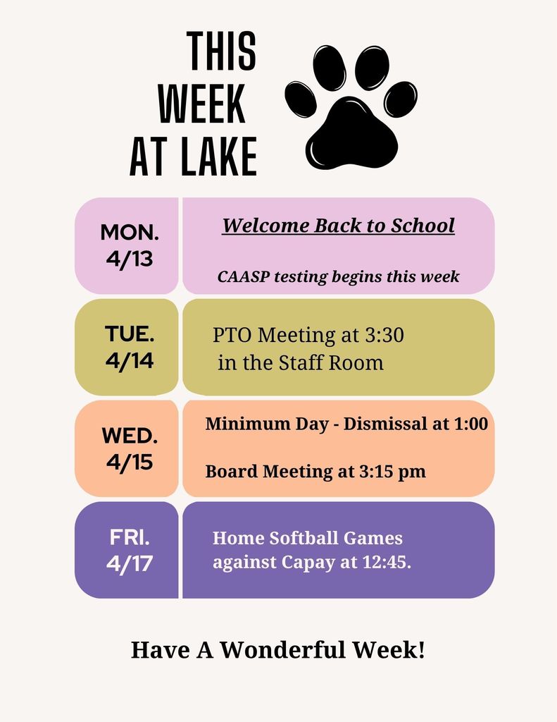 This week at Lake