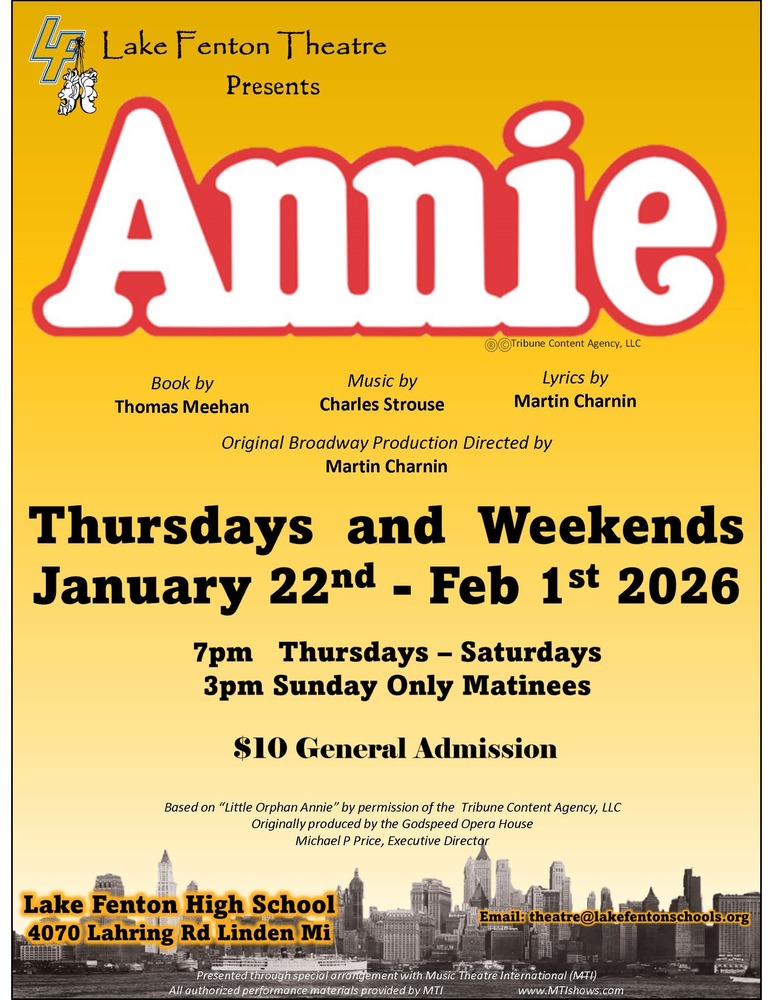 Lake Fenton Theatre presents Annie