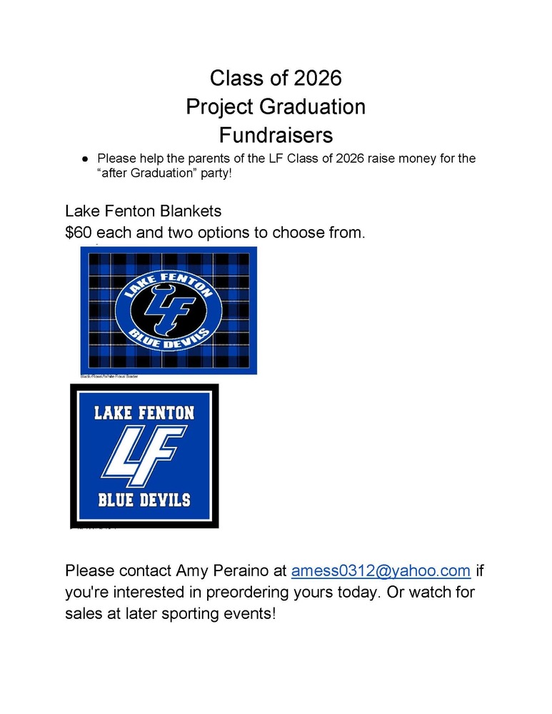 Project Graduation Blanket Sales