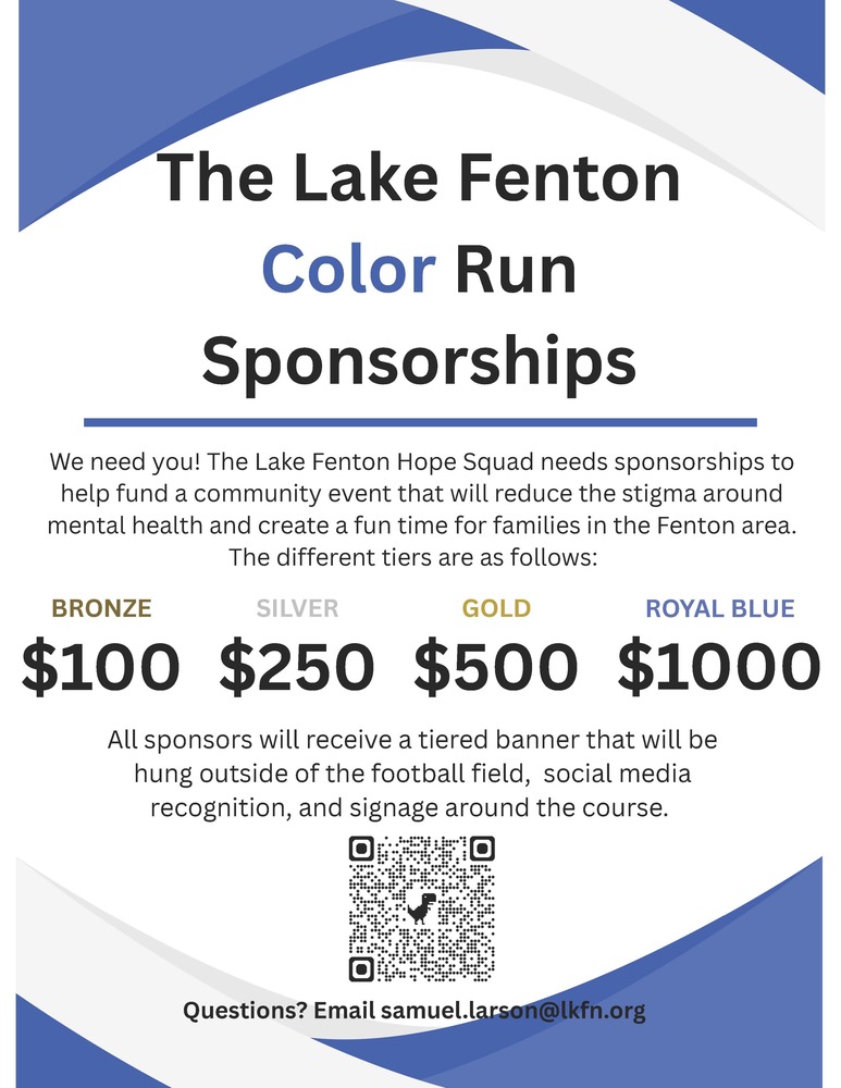 Lake Fenton Color Run Sponsorships
