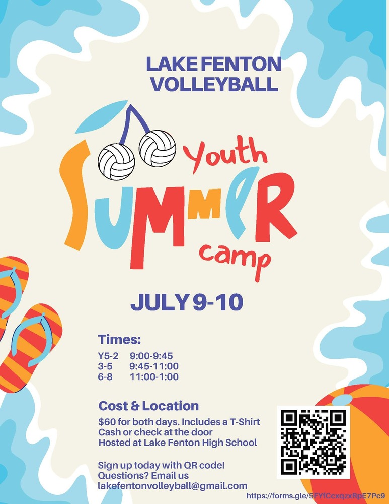 Lake Fenton Youth Volleyball Camp