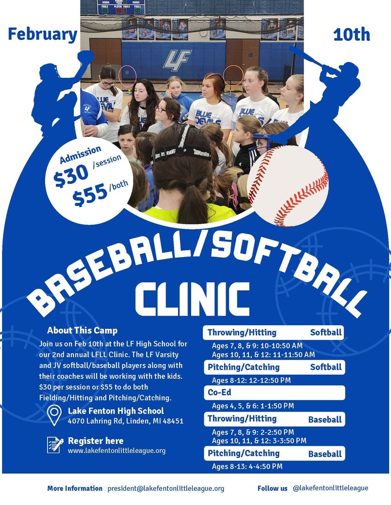 Baseball and Softball Clinics Lake Fenton Middle School