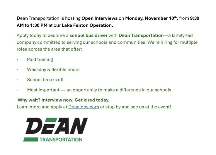 Dean Transportation - Open Interviews
