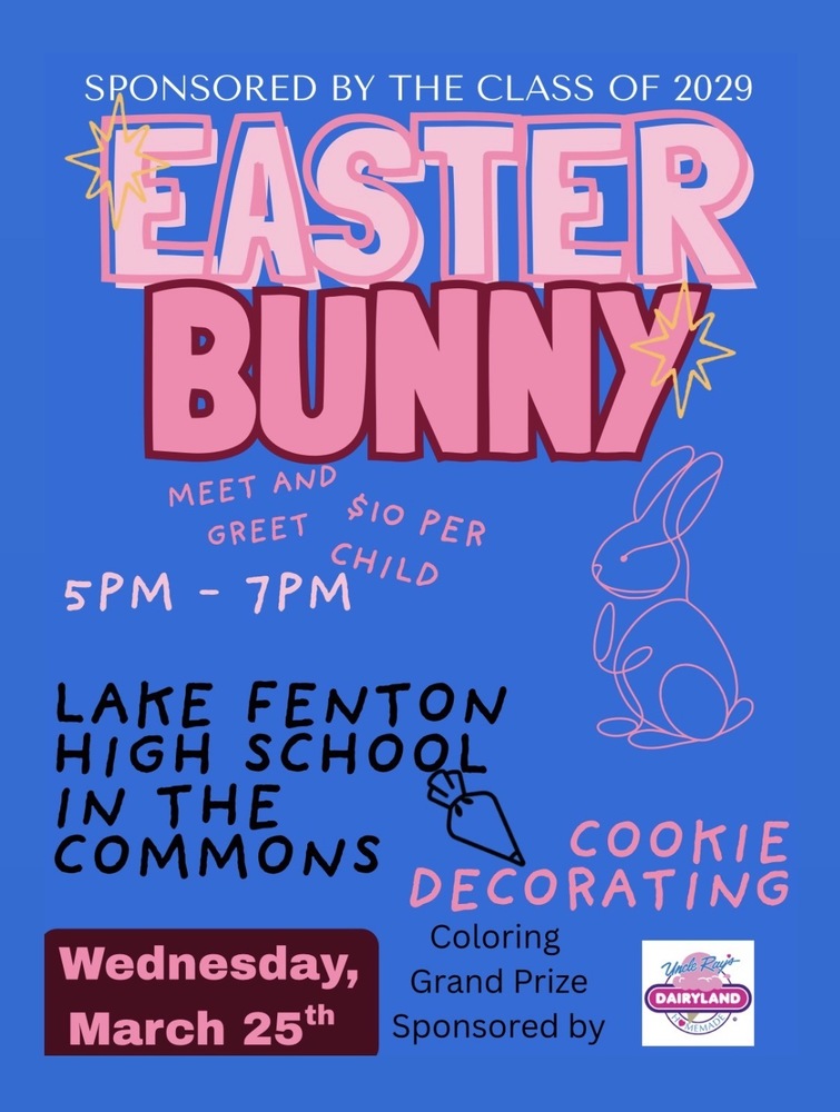LF Easter Bunny Meet & Greet. Wednesday, March 25th from 5PM-7PM. The cost is $10 per child.