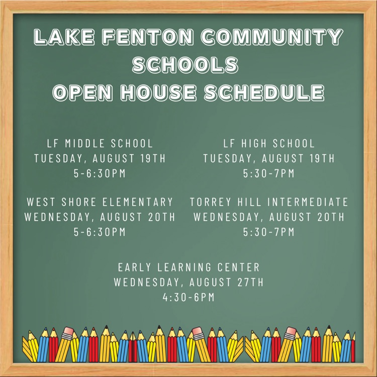 open house schedule