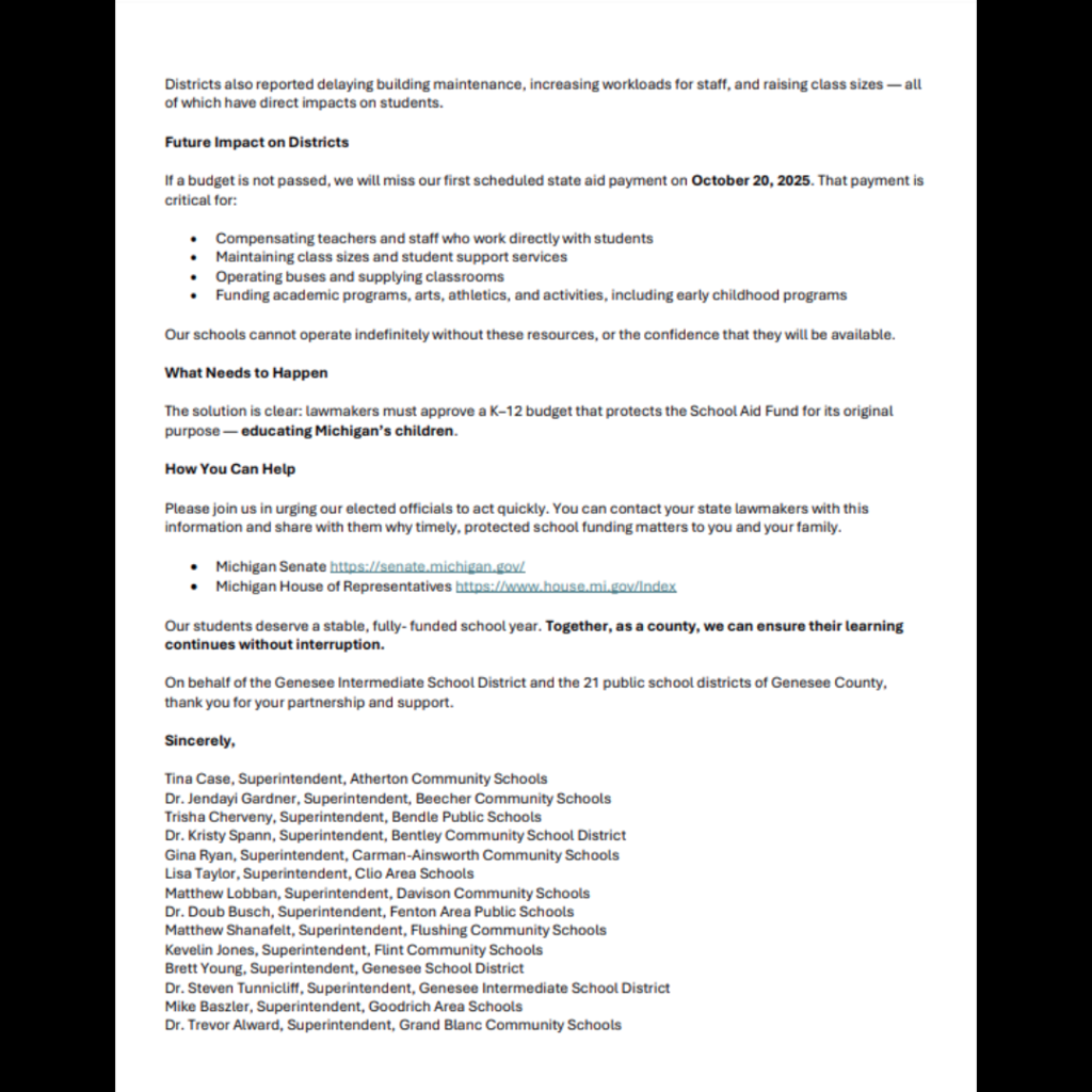 superintendent letter