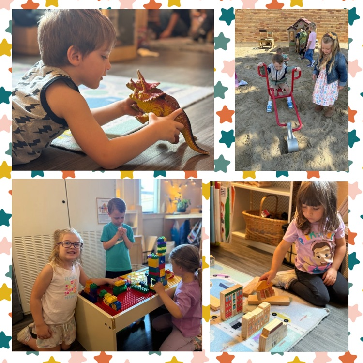 collage of preschool age children playing