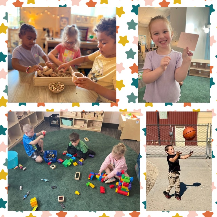 collage of preschool age children playing