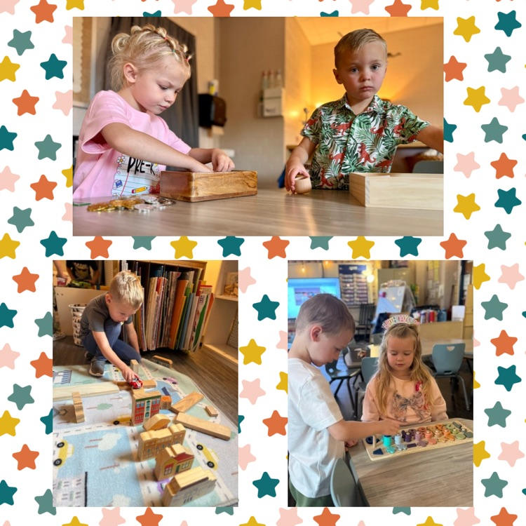 collage of preschool age children playing