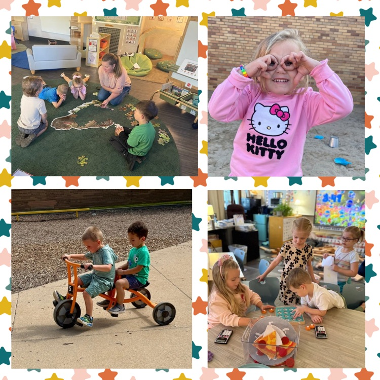 collage of preschool age children playing