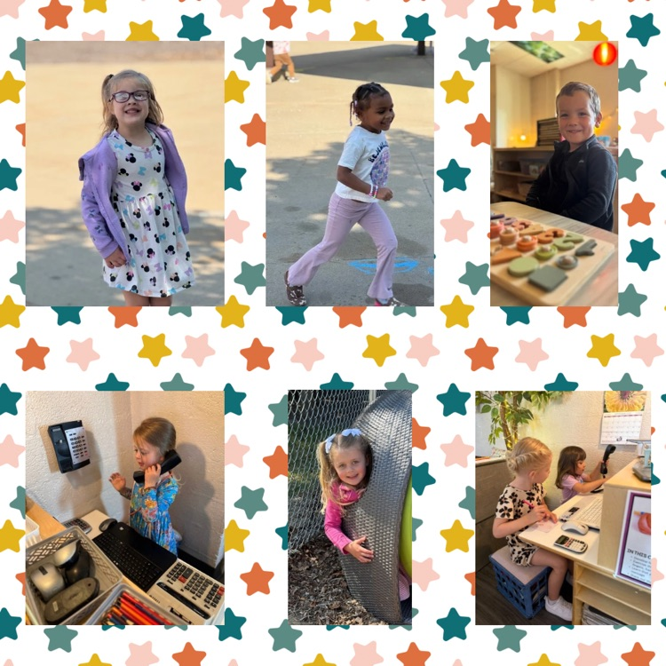 collage of preschool age children playing