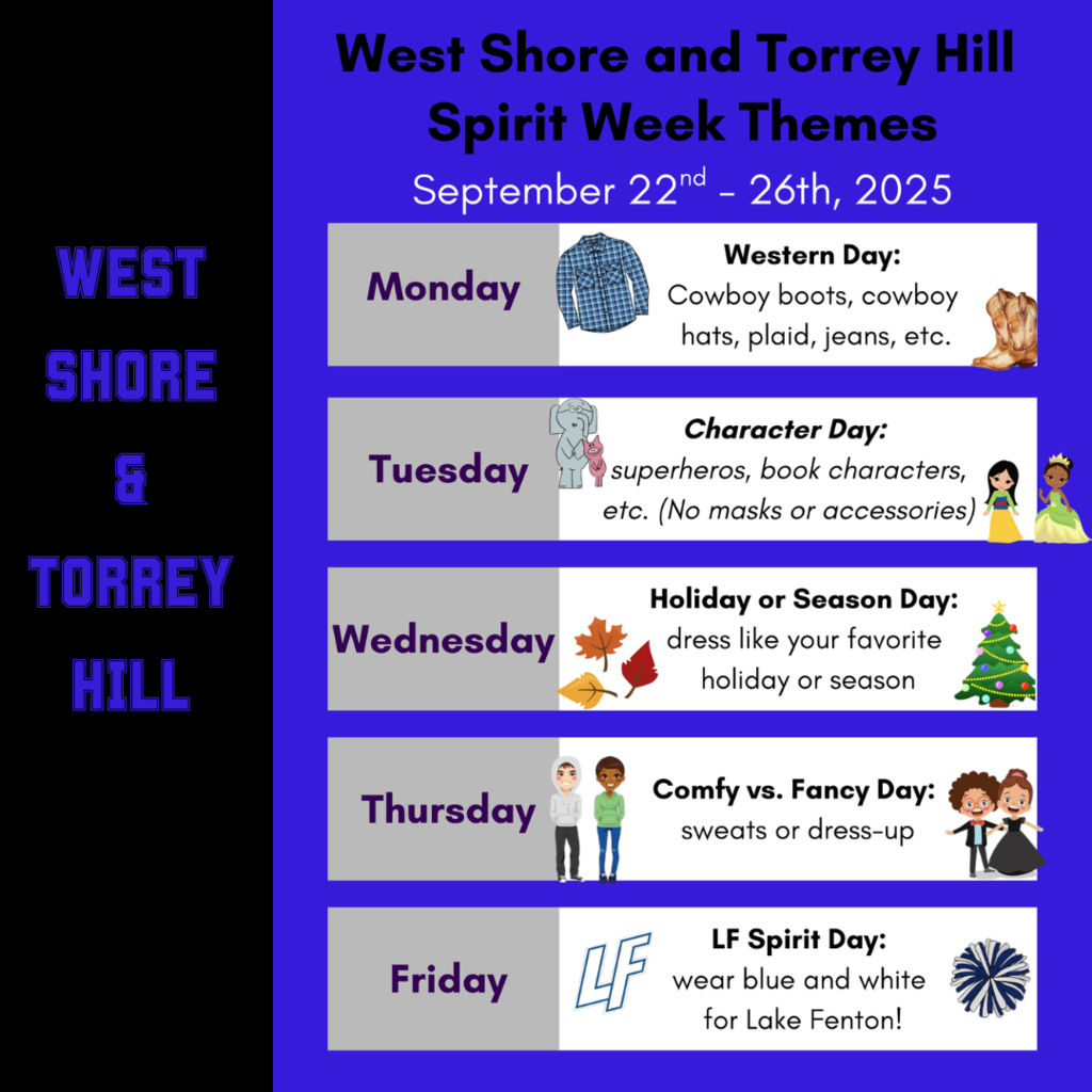 spirit week calendar