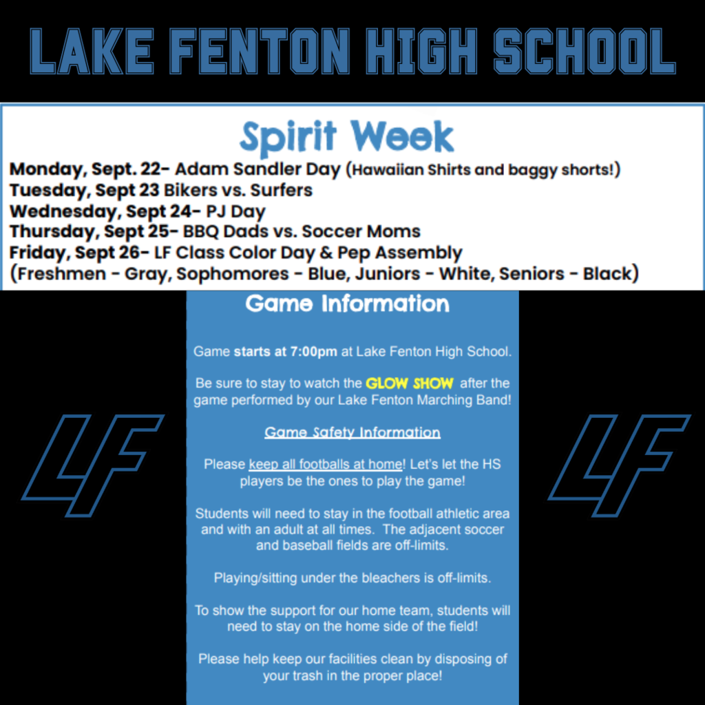 spirit week calendar