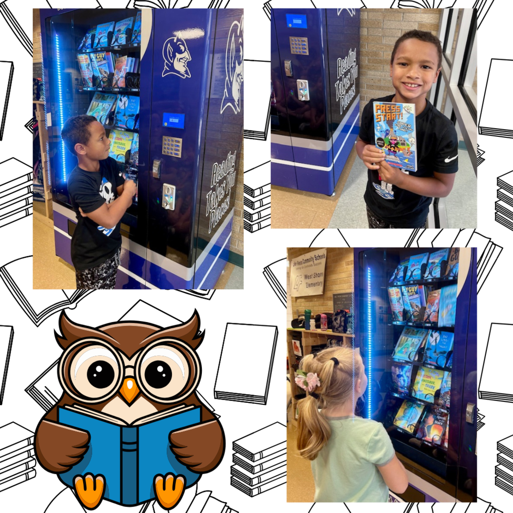 children at a book vending machine