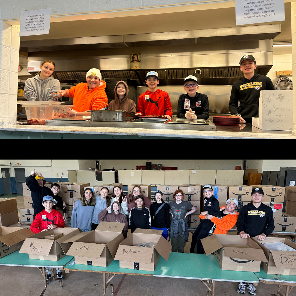 kids helping in a soup kitchen