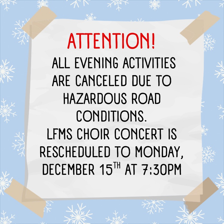 evenig activities canceled