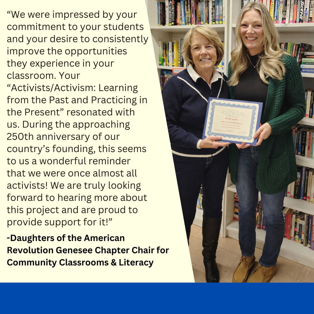 woman receiving award