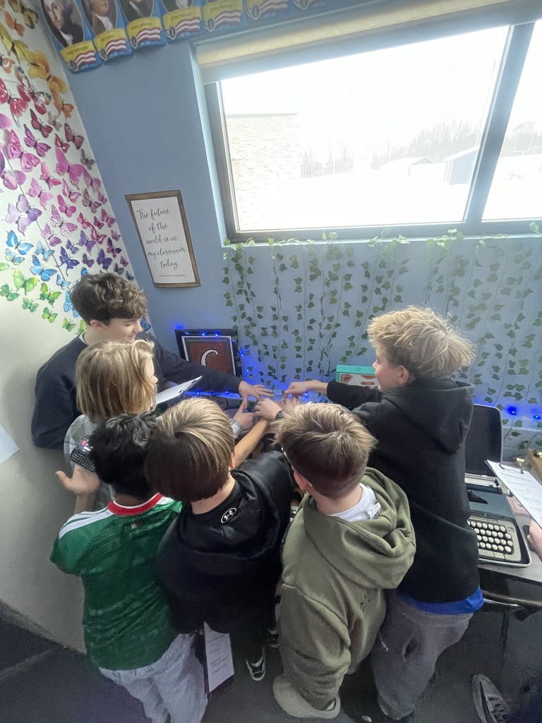 students using technology from the past