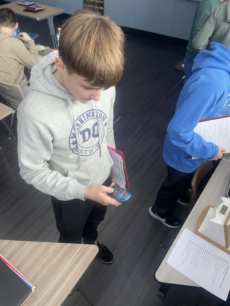 students using technology from the past