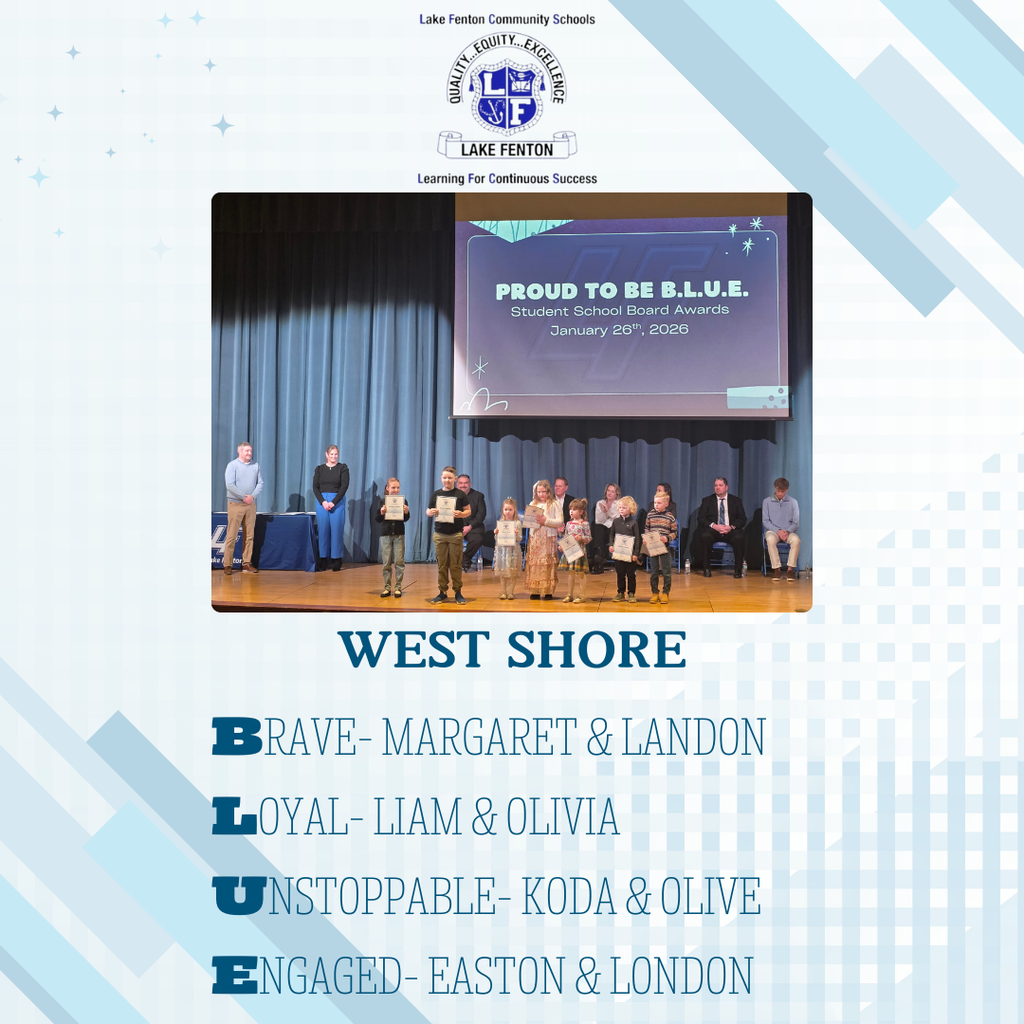 west shore students receiving BLUE awards