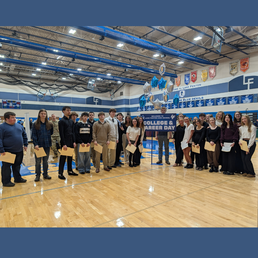 group of students posing at a job fair