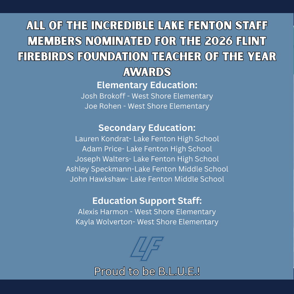 lake fenton staff members nominated for the 2026 flint firebirds teacher of the year